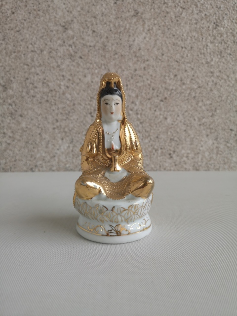 古玩陶瓷鍍金觀音塑像拍賣,當前價格288元