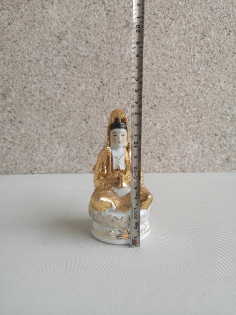古玩陶瓷鍍金觀音塑像拍賣,當前價格288元
