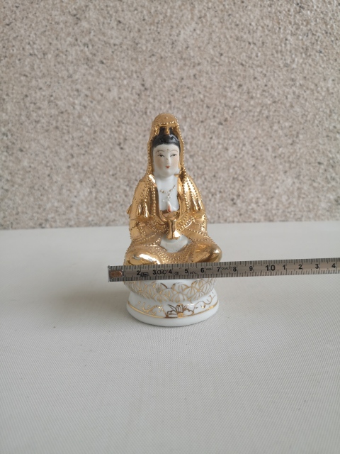 古玩陶瓷鍍金觀音塑像拍賣,當前價格288元