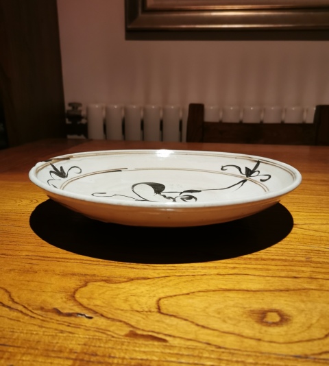 古玩陶瓷白地黑花福字大賞盤拍賣，當前價格888元