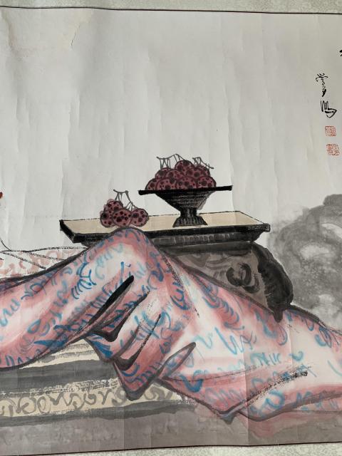 古玩字畫中美協廣西名家劉學多水墨寫意人物 驚夢拍賣，當前價格1200元