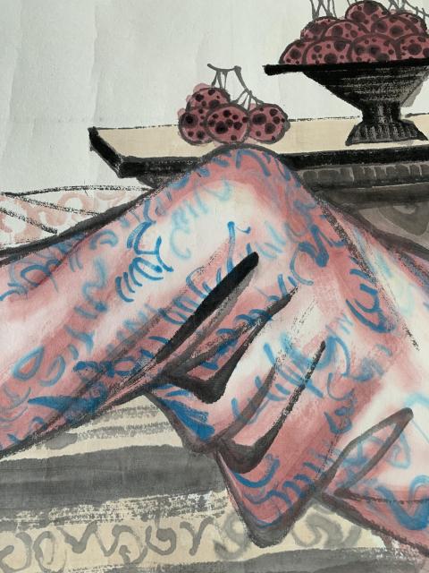 古玩字畫中美協廣西名家劉學多水墨寫意人物 驚夢拍賣，當前價格1200元