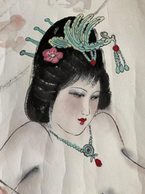 古玩字畫中美協廣西名家劉學多水墨寫意人物 驚夢拍賣，當前價格1200元