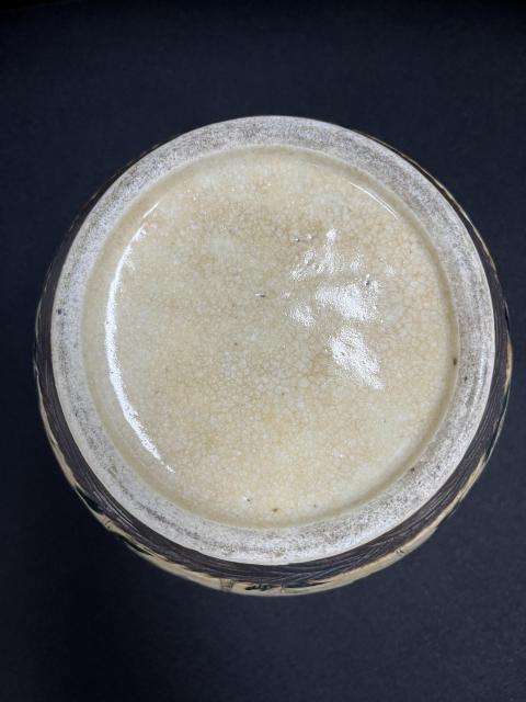 古玩陶瓷哥釉鐵銹花卉五彩雙龍穿花紋罐拍賣，當前價格1566元