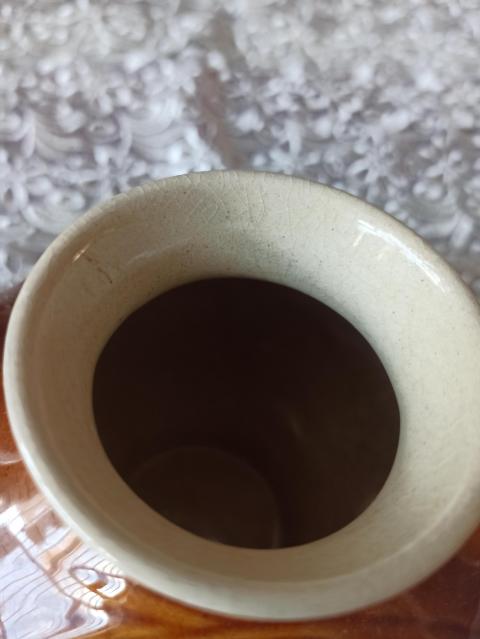 古玩陶瓷文革醬釉模印五福壺拍賣,當前價格666元