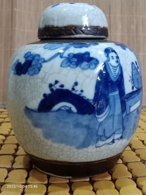 古玩陶瓷絕世好品花高士罐拍賣,當前價格888元
