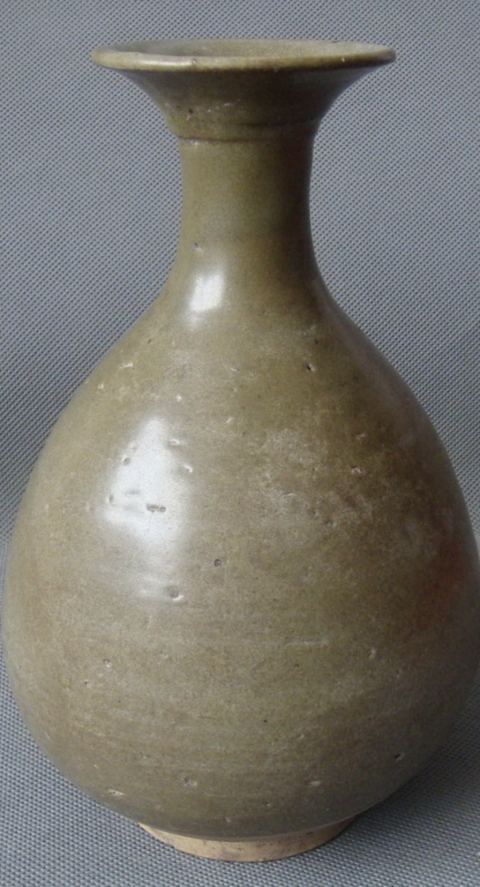 古玩陶瓷元末明初?茶葉末釉玉壺春瓶拍賣，當前價格2300元