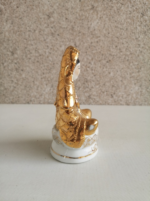 古玩陶瓷鍍金觀音塑像拍賣,當前價格288元