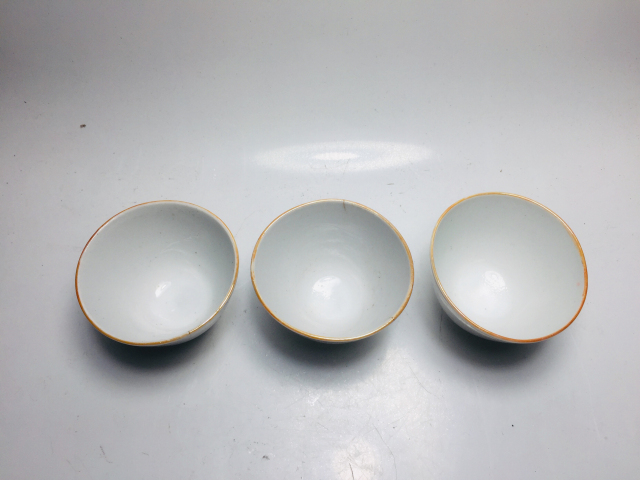 古玩陶瓷彩繪花卉紋杯三只拍賣,當前價格588元