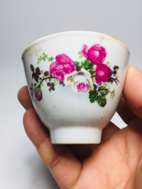古玩陶瓷彩繪花卉紋杯三只拍賣,當前價格588元