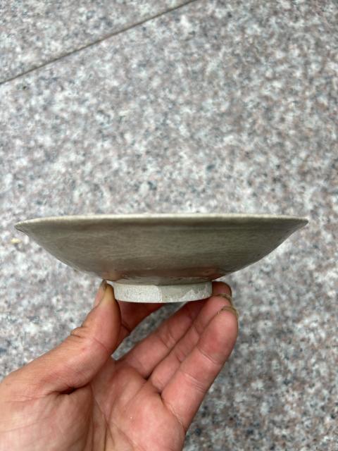 古玩陶瓷元代 青白釉篦劃花卉紋折沿盤拍賣,當前價格222元