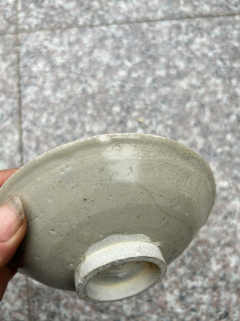 古玩陶瓷元代 青白釉篦劃花卉紋折沿盤拍賣,當前價格222元