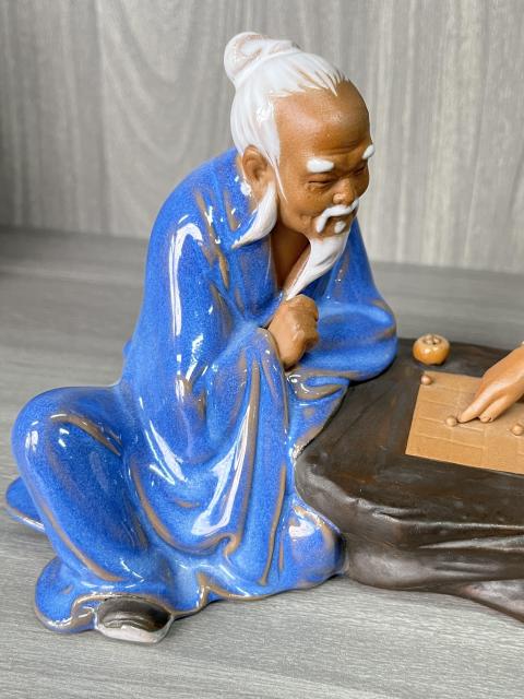 古玩陶瓷創(chuàng)匯 石灣窯 對(duì)弈圖造像拍賣(mài)，當(dāng)前價(jià)格350元