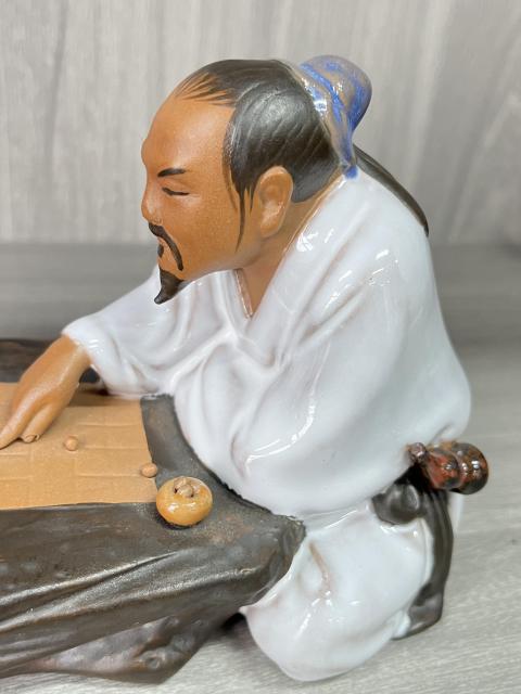 古玩陶瓷創(chuàng)匯 石灣窯 對(duì)弈圖造像拍賣(mài)，當(dāng)前價(jià)格350元