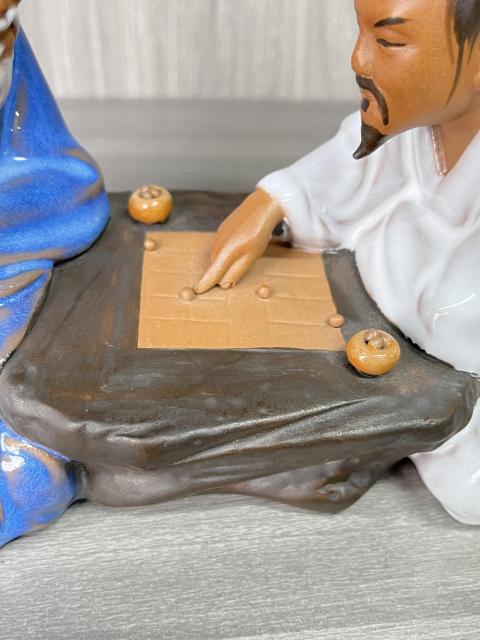 古玩陶瓷創(chuàng)匯 石灣窯 對(duì)弈圖造像拍賣(mài)，當(dāng)前價(jià)格350元