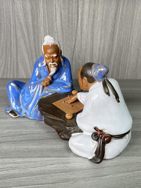 創匯 石灣窯 對弈圖造像拍賣，當前價格350元
