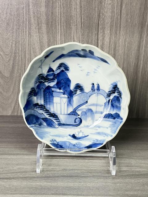 古玩陶瓷清代 山水人物紋青花盤拍賣,當前價格2222元