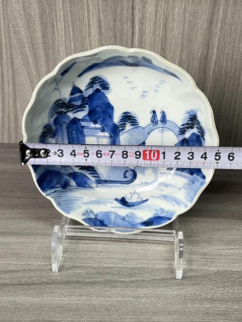 古玩陶瓷清代 山水人物紋青花盤拍賣,當前價格2222元