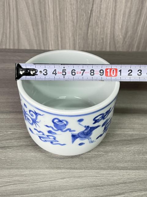 古玩陶瓷晚清民國(guó) 鶴鳳暗八仙紋青花琴爐（文房器）拍賣，當(dāng)前價(jià)格580元