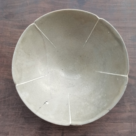 古玩陶瓷五代北宋越窯青釉出筋葵口碗拍賣，當前價格880元