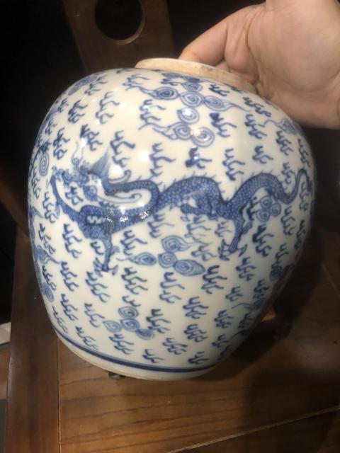 古玩陶瓷(新年放漏中)清-雍正-青花淡描-雙龍雙鳳紋蓋罐拍賣,當前價格20779元