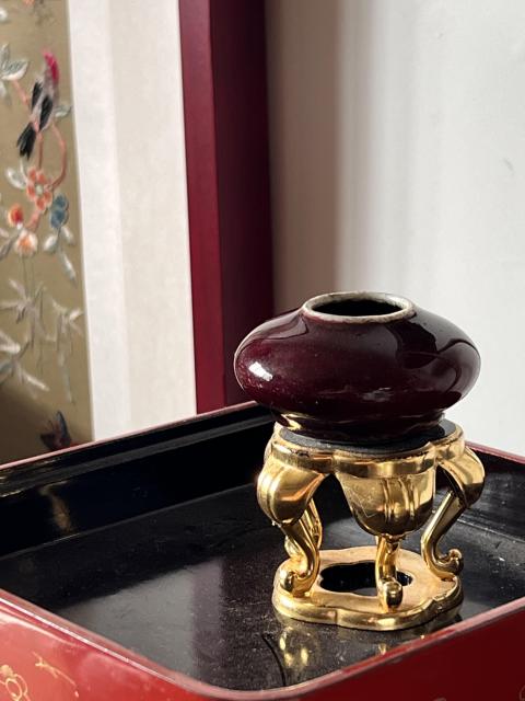古玩陶瓷清中期文房均紅釉水盂拍賣,當前價格10000元