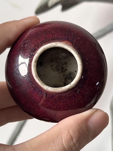古玩陶瓷清中期文房均紅釉水盂拍賣,當前價格10000元