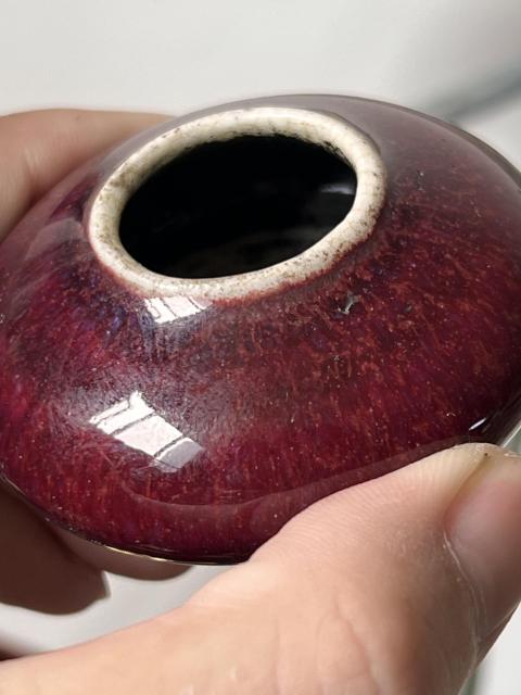 古玩陶瓷清中期文房均紅釉水盂拍賣,當前價格10000元