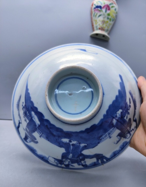 古玩陶瓷青花瓷福祿壽三星碗拍賣，當前價格800元
