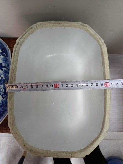 古玩陶瓷富貴長壽八方青花蓋盆拍賣,當前價格7888元