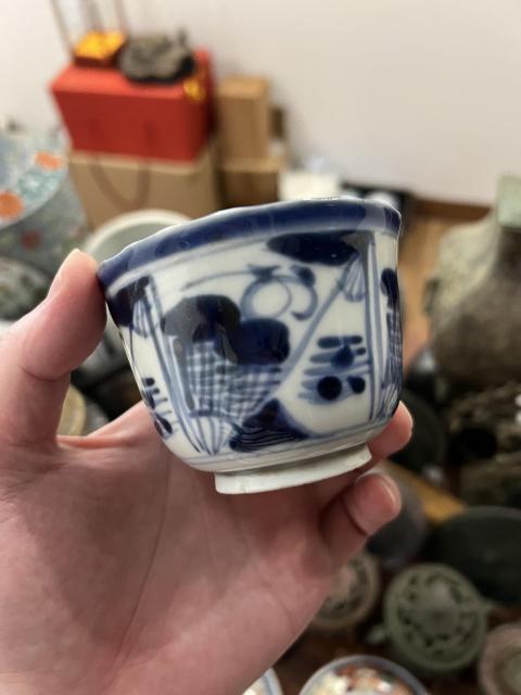 古玩陶瓷清代青花杯拍賣,當前價格399元