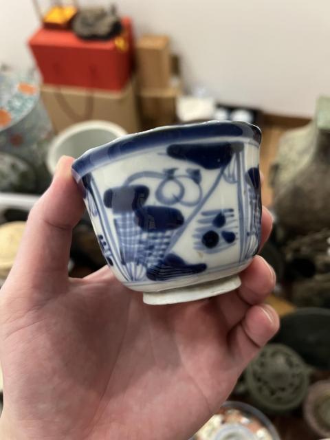 古玩陶瓷清代青花杯拍賣,當前價格399元