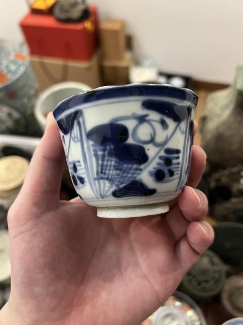 古玩陶瓷清代青花杯拍賣,當前價格399元