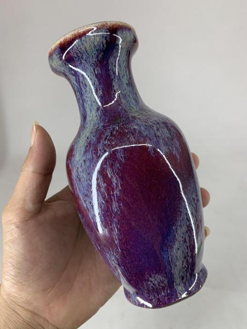 古玩陶瓷創匯·窯變紅釉瓶拍賣，當前價格1600元