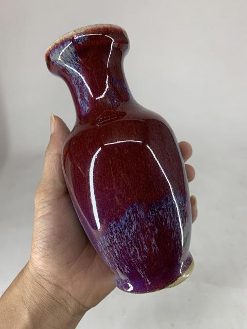 古玩陶瓷創匯·窯變紅釉瓶拍賣，當前價格1600元