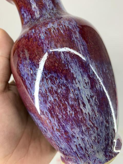 古玩陶瓷創匯·窯變紅釉瓶拍賣，當前價格1600元