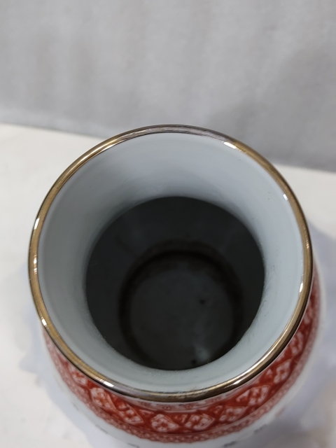 古玩陶瓷礬紅彩描金麻姑獻壽圖紋尊拍賣，當前價格1680元