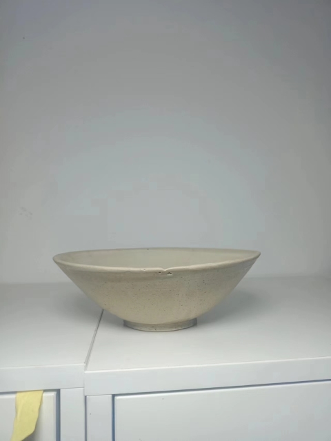 古玩陶瓷元代?白釉斗笠大碗拍賣，當前價格2300元
