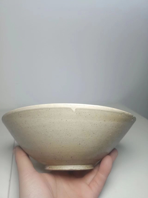 古玩陶瓷元代?白釉斗笠大碗拍賣，當前價格2300元