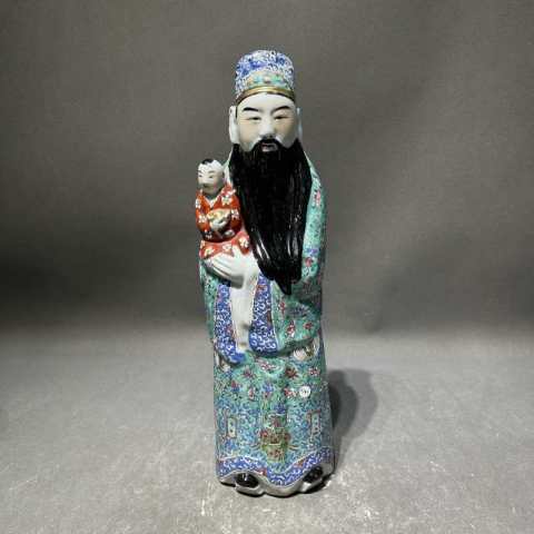 古玩陶瓷粉彩福星造像拍賣,當前價格8000元