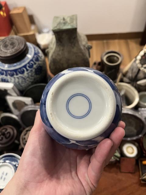 古玩陶瓷青花留白冰梅紋蓋罐拍賣，當前價格199元