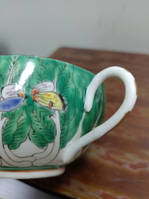 古玩陶瓷百財捧壽杯碟拍賣，當前價格888元