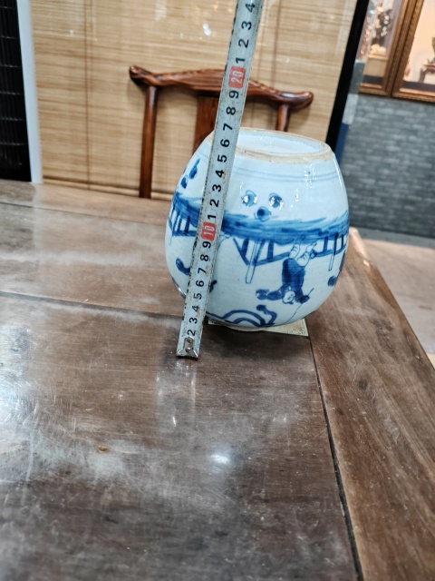 古玩陶瓷清康熙青花嬰戲圖蓋罐拍賣，當前價格12000元