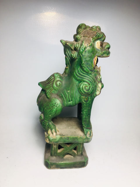 古玩陶瓷(清代)綠釉獅子擺件拍賣,當前價格0元