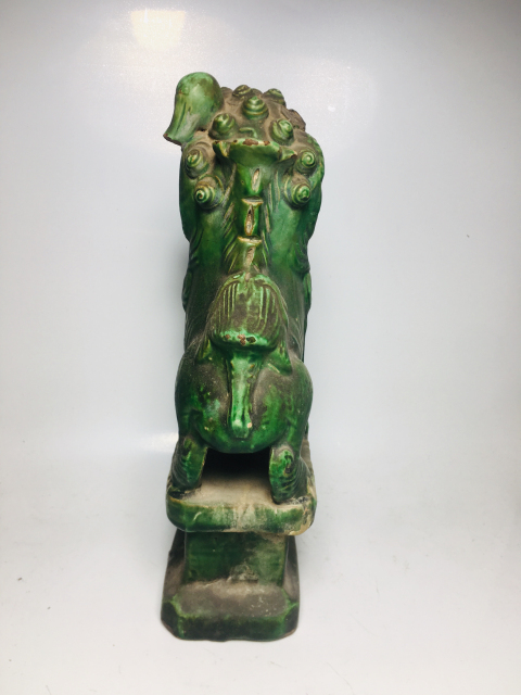 古玩陶瓷(清代)綠釉獅子擺件拍賣,當前價格0元