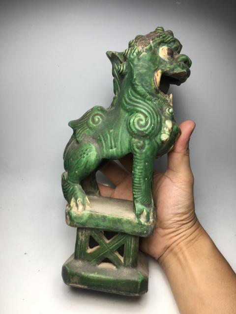 古玩陶瓷(清代)綠釉獅子擺件拍賣,當前價格0元