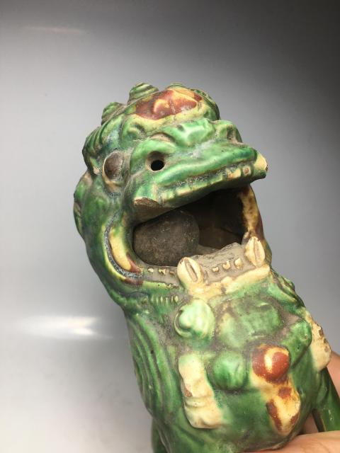 古玩陶瓷(清代)綠釉獅子擺件拍賣,當前價格0元