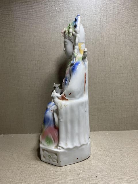 古玩陶瓷粉彩媽祖塑像拍賣，當前價格3800元