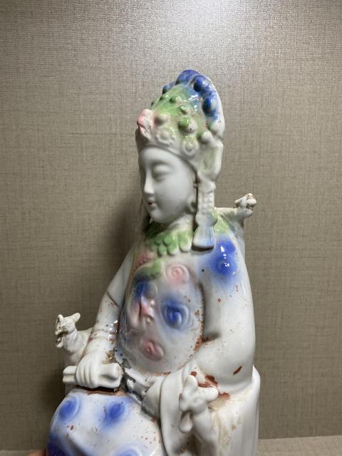 古玩陶瓷粉彩媽祖塑像拍賣，當前價格3800元