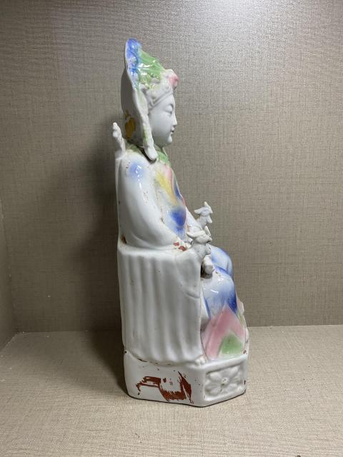 古玩陶瓷粉彩媽祖塑像拍賣，當前價格3800元